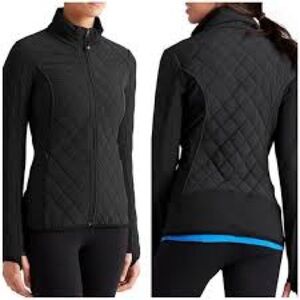 ATHLETA Upside Jacket Black Quilted zip up